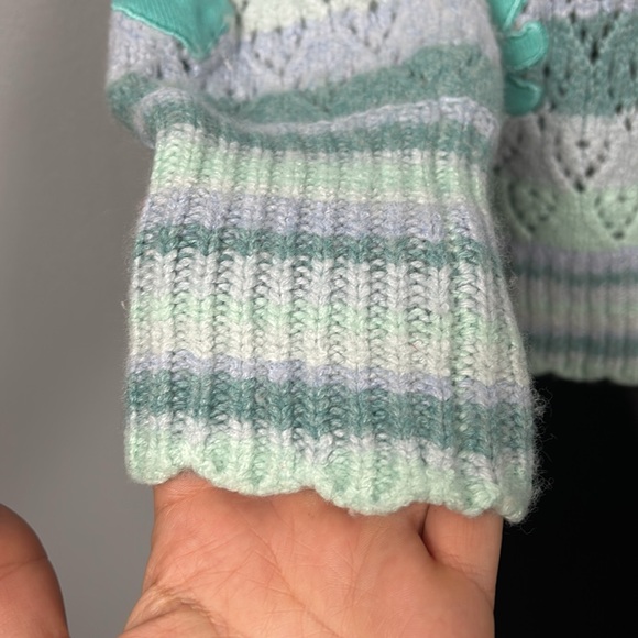 LoveShackFancy Striped V-Neck Sweater Size: S - Picture 6 of 10